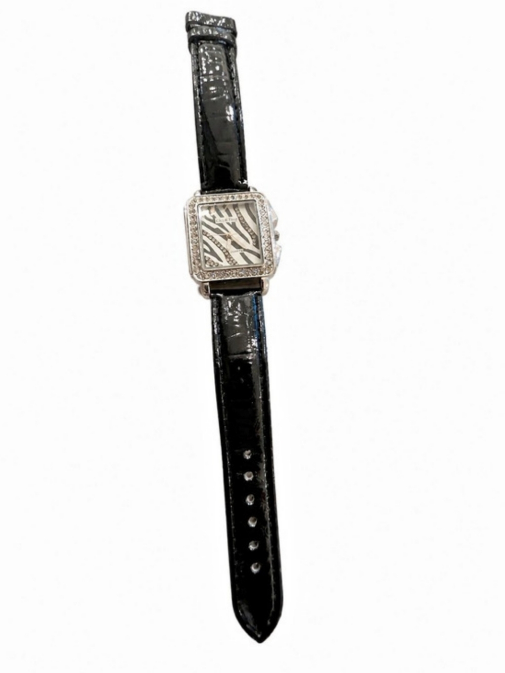 Cici & Faye LLS05594 Zebra Print Crystal Bezel Watch